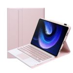 For Xiaomi Pad 6 / Pad 6 Pro A0N7-A Lambskin Texture Ultra-thin Bluetooth Keyboard Leather Case with Touchpad(Pink)