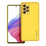 ΔΕΡΜΑΤΙΝΗ Θήκη για SAMSUNG Galaxy A53 5G κίτρινη