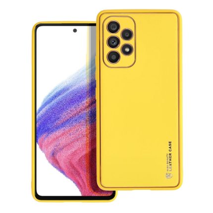 ΔΕΡΜΑΤΙΝΗ Θήκη για SAMSUNG Galaxy A53 5G κίτρινη