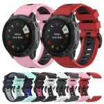Για Garmin Fenix ​​7S 20mm Δίχρωμο λουράκι σιλικόνης (λευκό μαύρο) - Image 4