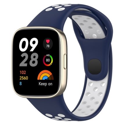 Xiaomi for Redmi Watch 3 / Mi Watch Lite 3,  Sports Two-Color Silicone Watch Band(ΜΠΛΕ+ΑΣΠΡΟ)(OEM)