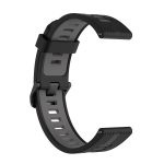 Huawei  for Watch GT 3 46mm 22mm Two-color Stripe Silicone Watch Band(Black Dark Grey) (OEM) - Image 3