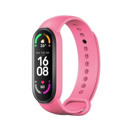 Λουράκι σιλικόνης για smartband Xiaomi Mi Band 5 / 6 / 7 ροζ