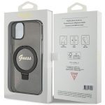 Γνήσια θήκη GUESS Hardcase GUHMP15SHRSGSK για iPhone 15 (Λογότυπο Magsafe / Glitter Script / Ring stand / μαύρο) - Image 2