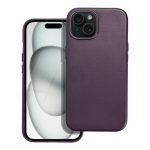 Δερμάτινο κάλυμμα Mag συμβατό με MagSafe για IPHONE 15 σκούρο μωβ
