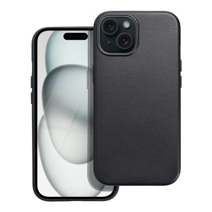 Δερμάτινο κάλυμμα Mag συμβατό με MagSafe για IPHONE 15 μαύρο
