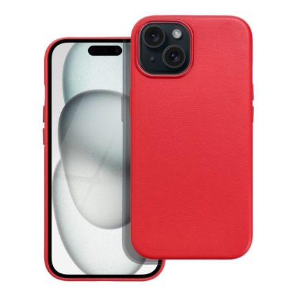 Δερμάτινο κάλυμμα Mag συμβατό με MagSafe για IPHONE 15 κόκκινο