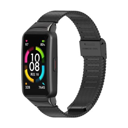 Για Huawei Band 6 / Honor Band 6 MIJOBS Milan Stainless Steel Band Watch (Μαύρο)