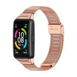 For Huawei Band 6 / Honor Band 6 / 7 MIJOBS Milan Stainless Steel Watch Band(Rose Gold)