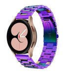 For Samsung Galaxy Watch4 40mm/44mm Universal Flat Head Three-bead Stainless Steel Watch Band(Colorful)