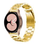 For Samsung Galaxy Watch4 Classic 42mm/46mm Universal Flat Head Three-bead Stainless Steel Watch Band(Gold)