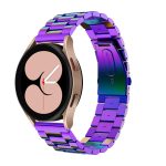 For Samsung Galaxy Watch4 Classic 42mm/46mm Universal Flat Head Three-bead Stainless Steel Watch Band(Colorful)