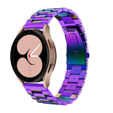 For Samsung Galaxy Watch4 Classic 42mm/46mm Universal Flat Head Three-bead Stainless Steel Watch Band(Colorful)