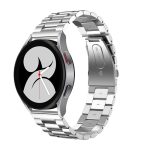 For Samsung Galaxy Watch4 Classic 42mm/46mm Universal Flat Head Three-bead Stainless Steel Watch Band(Silver)