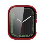 Electroplating Shockproof PC Protective Case with Tempered Glass Film For Apple Watch Series 9 / 8 / 7 41mm(Red) - Image 4