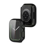 Electroplating Shockproof PC Protective Case with Tempered Glass Film For Apple Watch Series 9 / 8 / 7 41mm(Bright Black) - Image 3