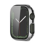 Electroplating Shockproof PC Protective Case with Tempered Glass Film For Apple Watch Series 9 / 8 / 7 41mm(Silver) - Image 2