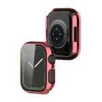 Electroplating Shockproof PC Protective Case with Tempered Glass Film For Apple Watch Series 9 / 8 / 7 45mm(Rose Gold) - Image 3
