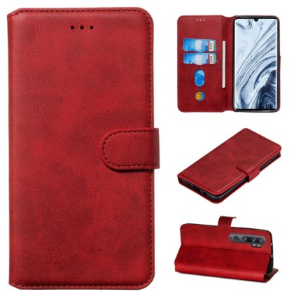 Xiaomi For Mi Note 10 / Note 10 Pro / CC9 Pro Classic Calf Texture Horizontal Flip PU Leather Case, with Holder & Card Slots & Wallet(Red)