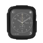 Plating PC Frame Watch Case with Tempered Film For Apple Watch Series 8 / 7 41mm(Black)