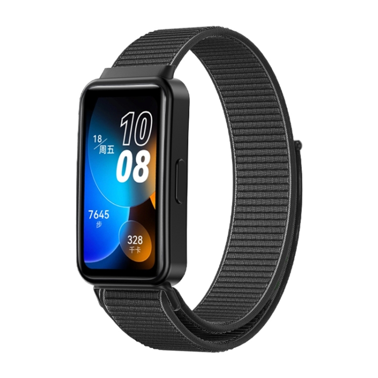 EDA004584401A Για Huawei Band 8 16mm Woven Nylon Loop Watch Band (Μαύρο) - Image 1