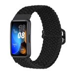 Για Huawei Band 8 Nylon Braided Buckle Band ρολόι (Μαύρο)