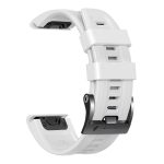 For Garmin Tactix 7 Pro / Fenix 7X / 6X Pro 26mm Screw Black Steel Buckle Silicone Watch Band(White) - Image 4