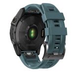 For Garmin Tactix 7 Pro / Fenix 7X / 6X Pro 26mm Screw Black Steel Buckle Silicone Watch Band(Navy Blue) - Image 2