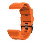 For Garmin Tactix 7 Pro / Fenix 7X / 6X Pro 26mm Screw Black Steel Buckle Silicone Watch Band(Orange) - Image 3