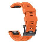 For Garmin Tactix 7 Pro / Fenix 7X / 6X Pro 26mm Screw Black Steel Buckle Silicone Watch Band(Orange) - Image 4