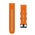 For Garmin Tactix 7 Pro / Fenix 7X / 6X Pro 26mm Screw Black Steel Buckle Silicone Watch Band(Orange) - Image 5