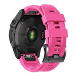 For Garmin Tactix 7 Pro / Fenix 7X / 6X Pro 26mm Screw Black Steel Buckle Silicone Watch Band(Pink) - Image 2