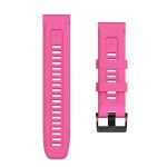 For Garmin Tactix 7 Pro / Fenix 7X / 6X Pro 26mm Screw Black Steel Buckle Silicone Watch Band(Pink) - Image 5