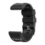 For Garmin Tactix 7 Pro / Fenix 7X / 6X Pro 26mm Screw Black Steel Buckle Silicone Watch Band(Black) - Image 3