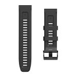 For Garmin Tactix 7 Pro / Fenix 7X / 6X Pro 26mm Screw Black Steel Buckle Silicone Watch Band(Black) - Image 5