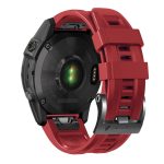 For Garmin Tactix 7 Pro / Fenix 7X / 6X Pro 26mm Screw Black Steel Buckle Silicone Watch Band(Red) - Image 2