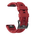 For Garmin Tactix 7 Pro / Fenix 7X / 6X Pro 26mm Screw Black Steel Buckle Silicone Watch Band(Red) - Image 4