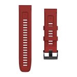 For Garmin Tactix 7 Pro / Fenix 7X / 6X Pro 26mm Screw Black Steel Buckle Silicone Watch Band(Red) - Image 5