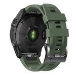 For Garmin Tactix 7 Pro / Fenix 7X / 6X Pro 26mm Screw Black Steel Buckle Silicone Watch Band(Army Green - Image 2