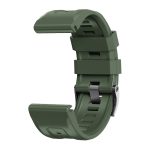 For Garmin Tactix 7 Pro / Fenix 7X / 6X Pro 26mm Screw Black Steel Buckle Silicone Watch Band(Army Green - Image 3