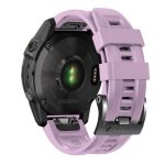 For Garmin Tactix 7 Pro / Fenix 7X / 6X Pro 26mm Screw Black Steel Buckle Silicone Watch Band(Light Purple) - Image 2