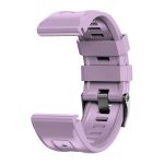 For Garmin Tactix 7 Pro / Fenix 7X / 6X Pro 26mm Screw Black Steel Buckle Silicone Watch Band(Light Purple) - Image 3