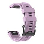 For Garmin Tactix 7 Pro / Fenix 7X / 6X Pro 26mm Screw Black Steel Buckle Silicone Watch Band(Light Purple) - Image 4