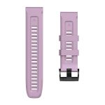 For Garmin Tactix 7 Pro / Fenix 7X / 6X Pro 26mm Screw Black Steel Buckle Silicone Watch Band(Light Purple) - Image 5