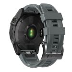 For Garmin Tactix 7 Pro / Fenix 7X / 6X Pro 26mm Screw Black Steel Buckle Silicone Watch Band(Grey) - Image 2