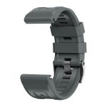 For Garmin Tactix 7 Pro / Fenix 7X / 6X Pro 26mm Screw Black Steel Buckle Silicone Watch Band(Grey) - Image 3