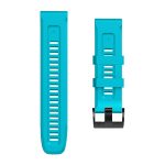 For Garmin Tactix 7 Pro / Fenix 7X / 6X Pro 26mm Screw Black Steel Buckle Silicone Watch Band(Sky Blue) - Image 5