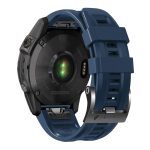 For Garmin Tactix 7 Pro / Fenix 7X / 6X Pro 26mm Screw Black Steel Buckle Silicone Watch Band(Midnight Blue) - Image 2