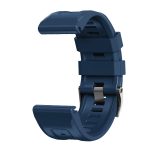 For Garmin Tactix 7 Pro / Fenix 7X / 6X Pro 26mm Screw Black Steel Buckle Silicone Watch Band(Midnight Blue) - Image 3