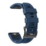 For Garmin Tactix 7 Pro / Fenix 7X / 6X Pro 26mm Screw Black Steel Buckle Silicone Watch Band(Midnight Blue) - Image 4